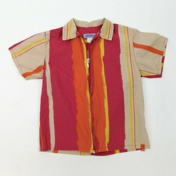 Kenzo Other - Kenzo Paris Vintage Kids Stripe Full Zip Shirt